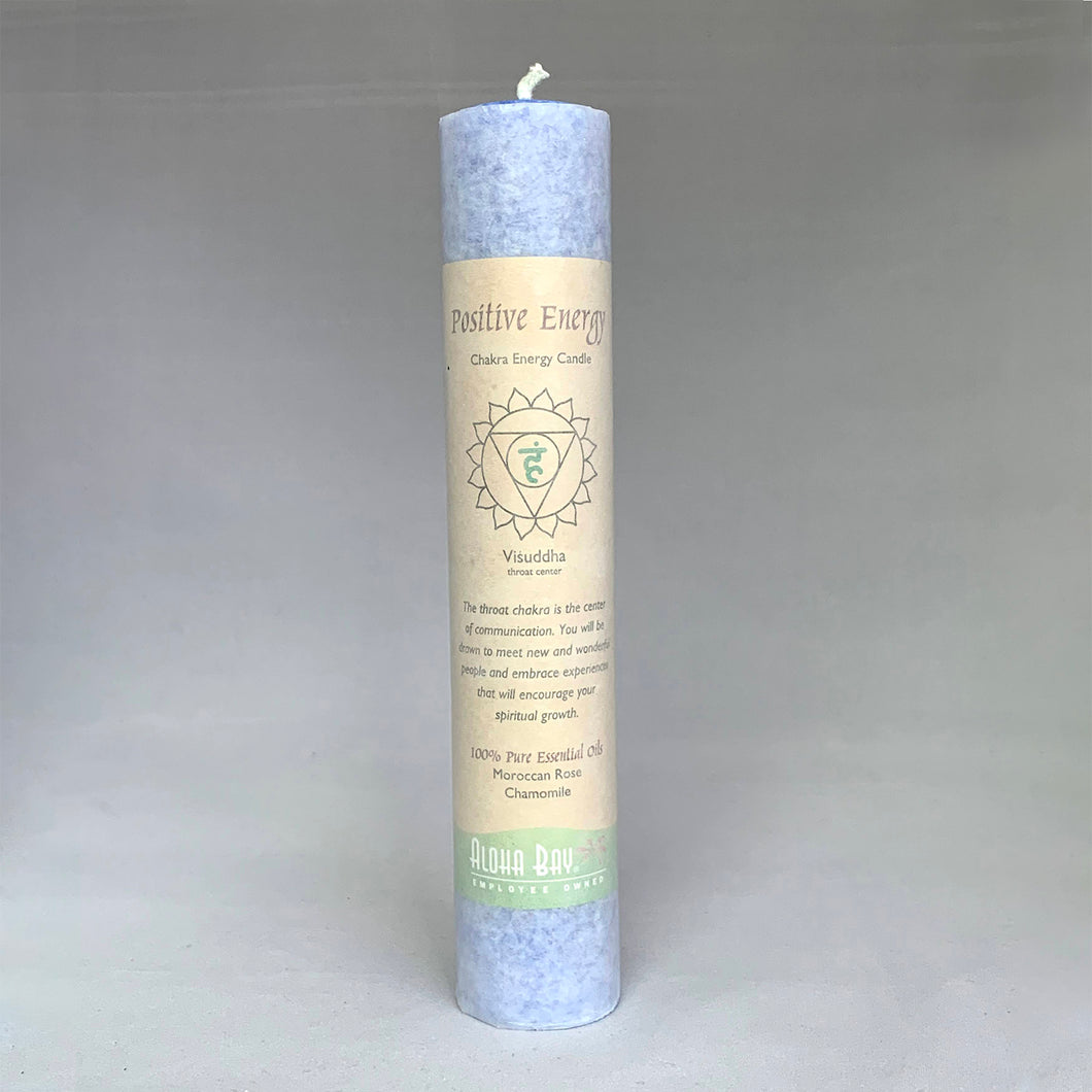 CHAKRA PILLAR CANDLE | THROAT | POSITIVE ENERGY | VISUDDHA
