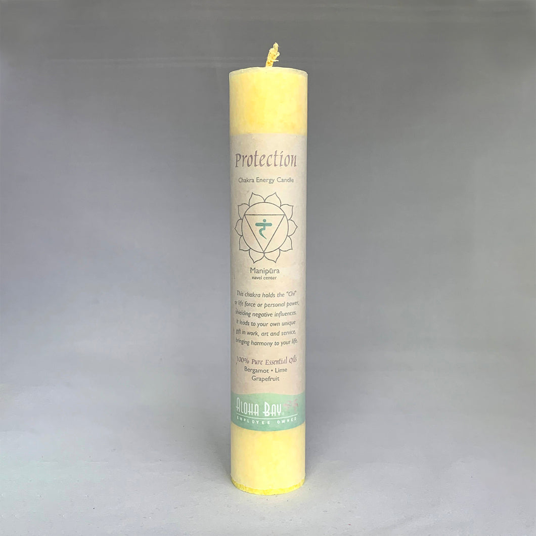 CHAKRA PILLAR CANDLE | SOLAR PLEXUS | PROTECTION | MANIPURA