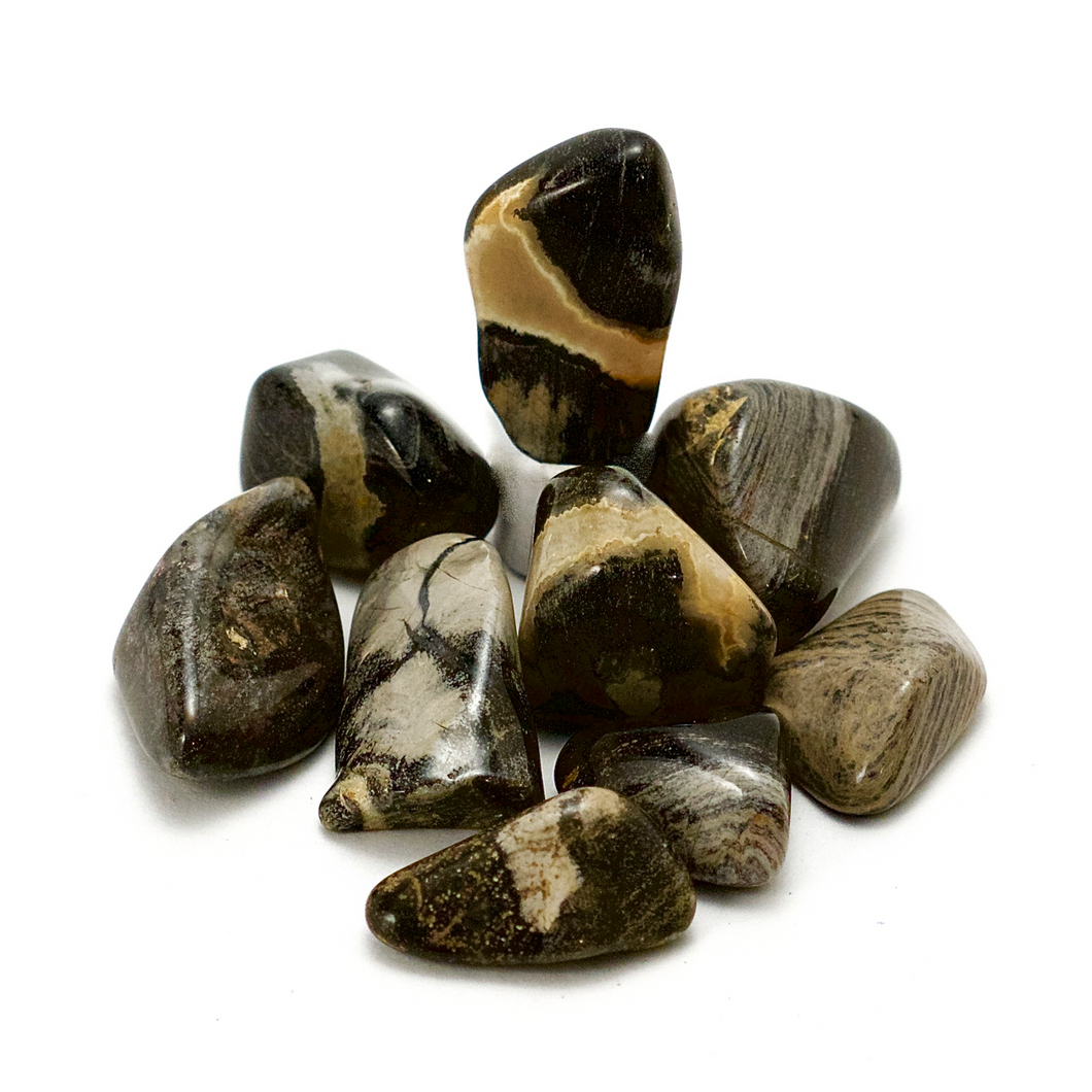 TUMBLED SILVER LEAF JASPER