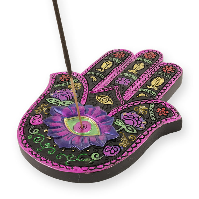 INCENSE BURNER BLACK & FUCHSIA